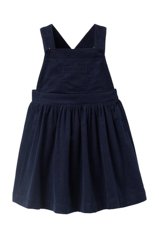 Robe-salopette en velours - Bleu marine