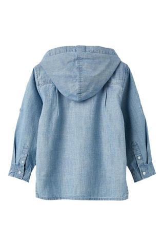 Surchemise à capuche en jean - Ciel