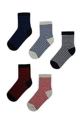 5 paires de chaussettes - Rouge et bleu marine