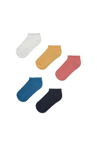 5 paires de socquettes - Noir et moutarde