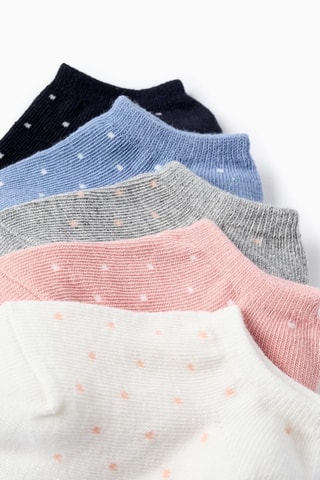 5 paires de socquettes - Blanc et rose