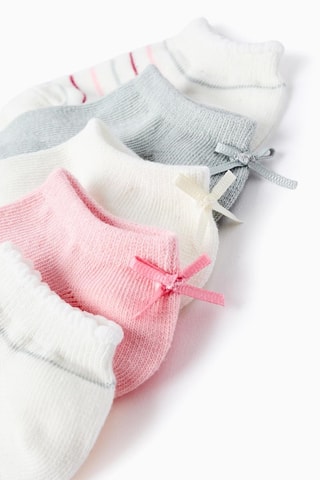 5 paires de socquettes - Blanc et rose