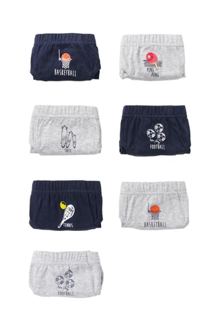 7 culottes - Bleu marine et gris