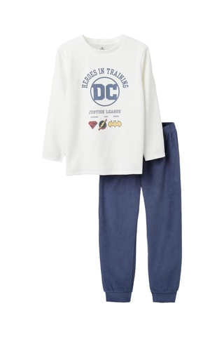 Pyjama en velours La Ligue des Justiciers Dc Comics - Blanc