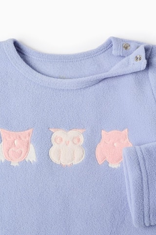 Pyjama polaire - Bleu clair et rose poudré