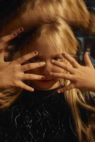 5 feuilles de stickers pour ongles - Noir et vert clair