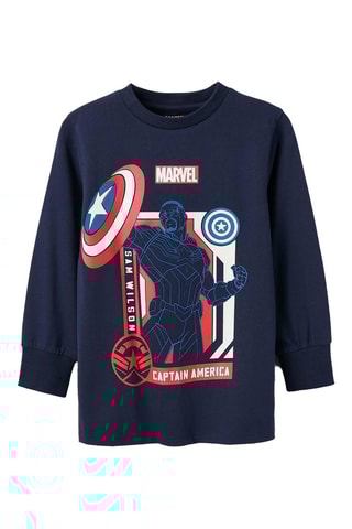 T-shirt Captain America Avengers Marvel - Bleu marine