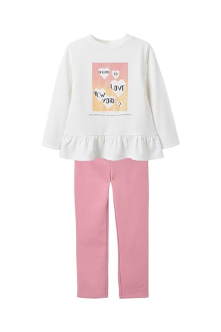 T-shirt et legging - Blanc et rose