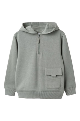 Sweat polaire à capuche - Vert clair