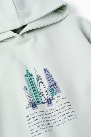 Sweat polaire à capuche - Vert d’eau