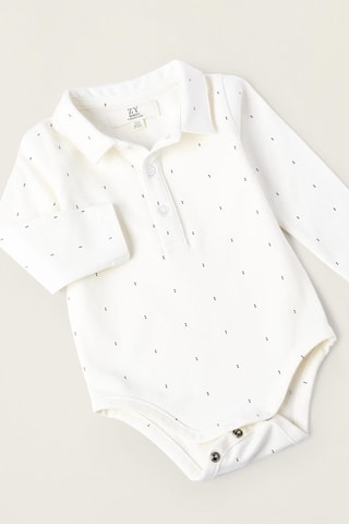 Body et salopette - Blanc et rouge brique