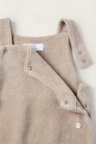 Body et salopette en velours - Gris clair