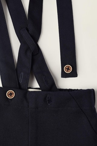 Body-chemise et salopette - Bleu marine et blanc