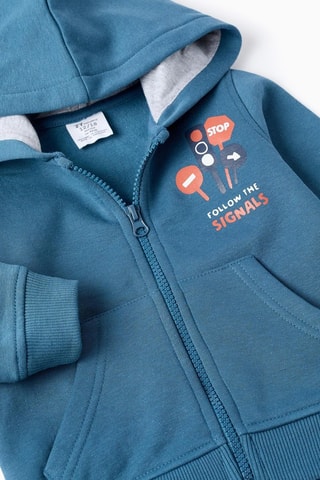 Sweat à capuche et pantalon - Bleu cobalt et gris