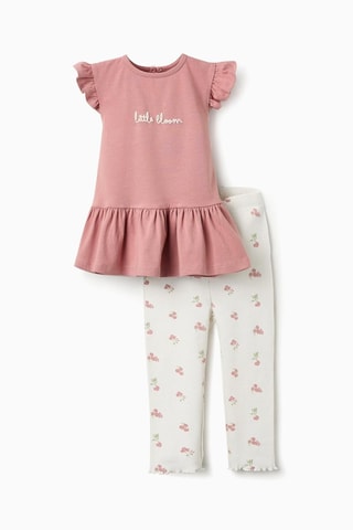 T-shirt et pantalon - Rose et blanc