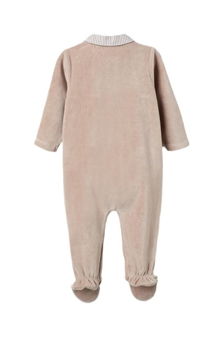 Grenouillère en velours - Gris clair