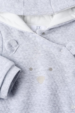 Grenouillère à capuche - Gris clair chiné