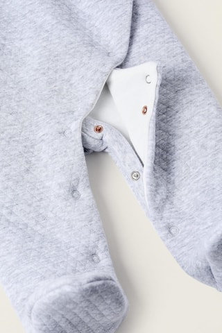 Grenouillère à capuche - Gris clair chiné