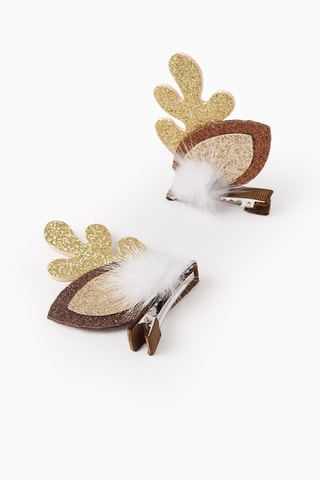 2 pinces à cheveux - Marron