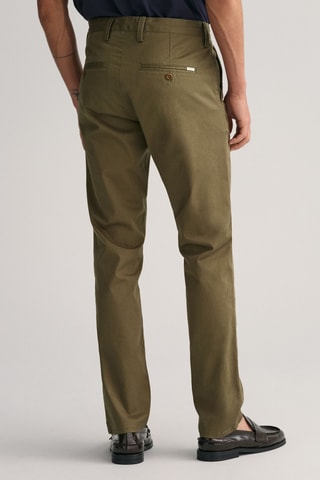 Calças chino slim em algodão biológico - Caqui