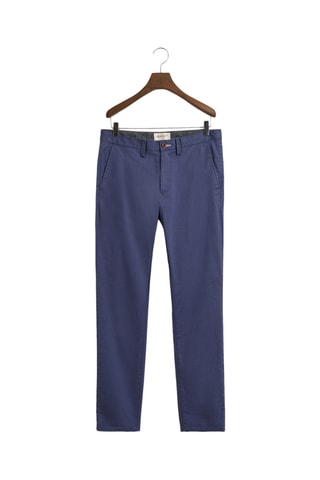 Calças chino slim em algodão biológico - Azul