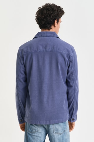 Sobrecamisa em linho - Azul-marinho