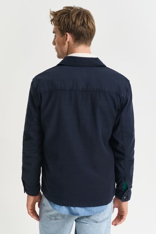 Sobrecamisa em linho - Azul-noite