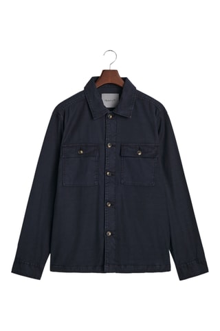 Sobrecamisa em linho - Azul-noite