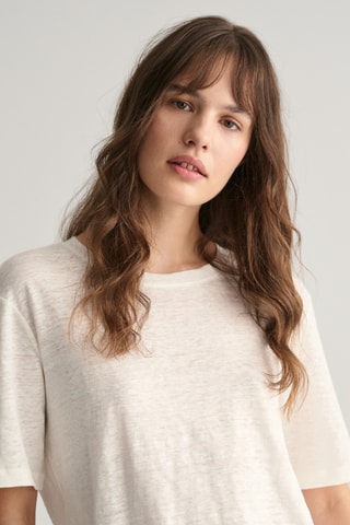 T-shirt relaxed em linho - Cru