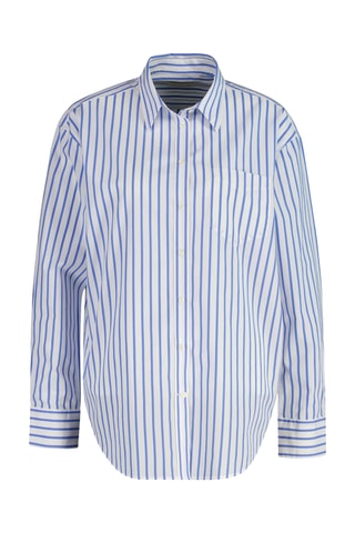 Camisa relaxed - Azul e branco