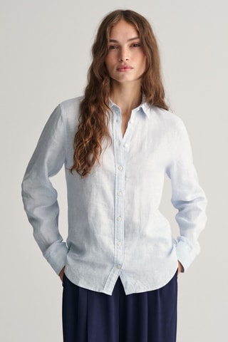 Camisa em linho - Azul-claro