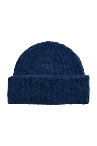 Gorro em alpaca e lã - Azul-marinho