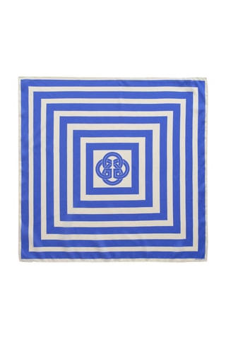 Lenço quadrado em seda - Azul