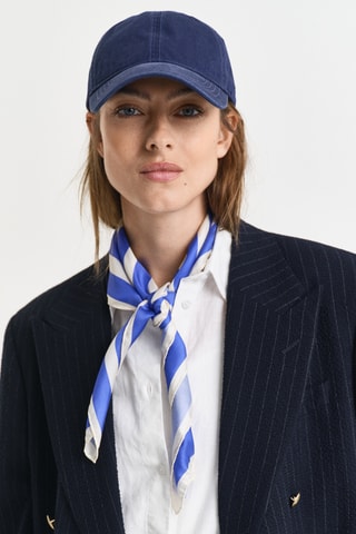 Lenço quadrado em seda - Azul