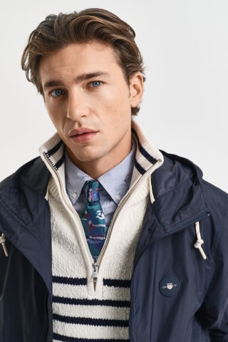 Corta-vento com capuz - Azul-marinho