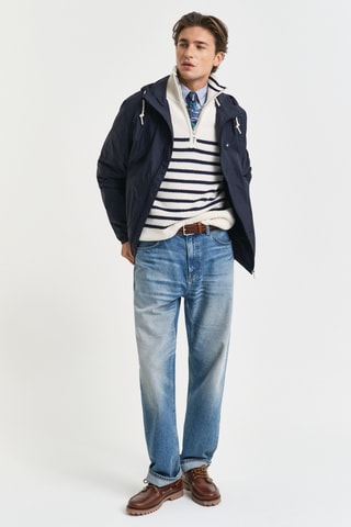 Corta-vento com capuz - Azul-marinho