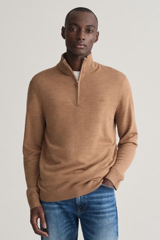 Camisola em lã merino - Castanho