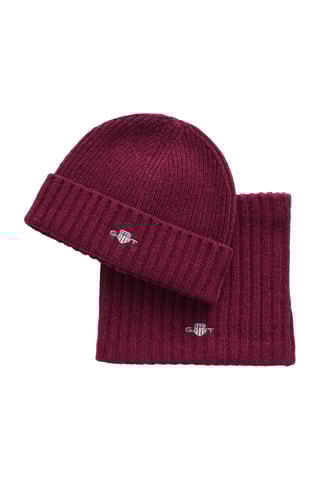 Gorro e gola em lã - Bordô