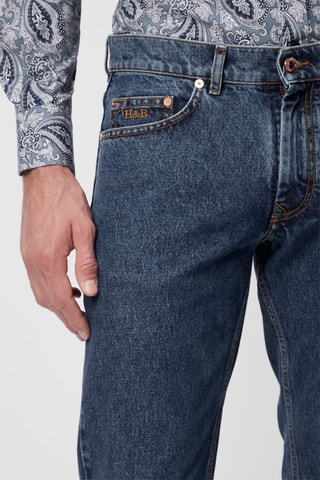 Calças chino slim 7/8 - Azul - Harmont & Blaine