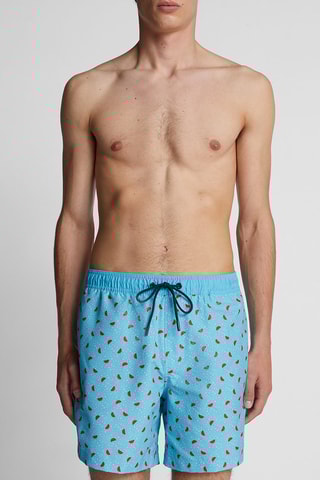 Calções de banho Azul-celeste e vermelho