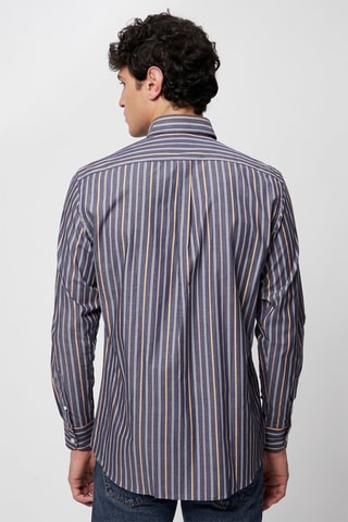 Camisa regular - Azul e bege - Harmont & Blaine Jeans