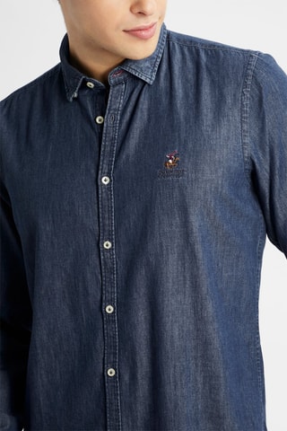 Camisa de ganga - Azul