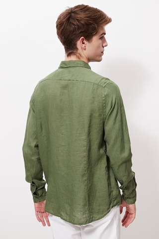 Camisa em linho Caqui