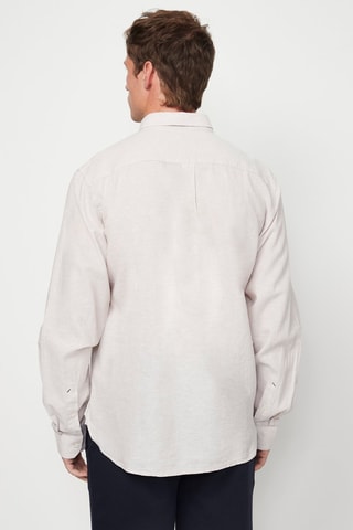 Camisa regular em linho - Bege