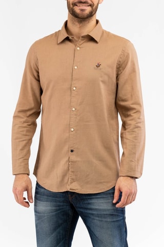 Camisa em linho - Castanho