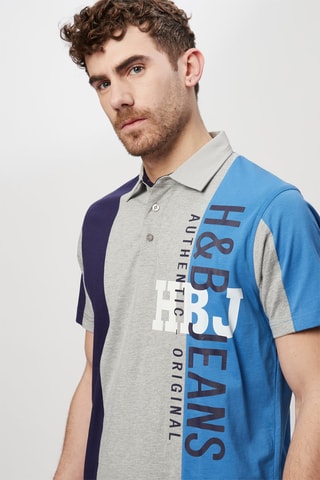 Polo Azul e cinzento mesclado - Harmont & Blaine Jeans