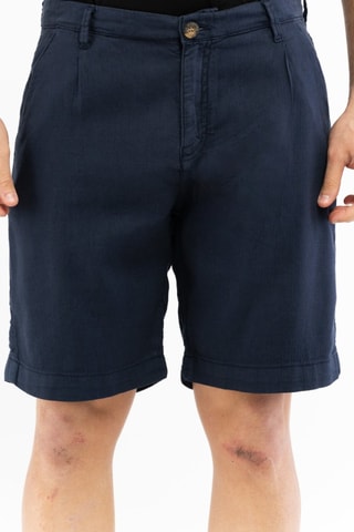 Bermudas em linho - Azul