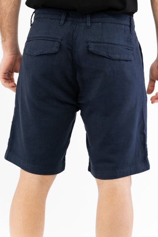 Bermudas em linho - Azul