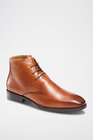 Boots en cuir Camel  - Guillemets