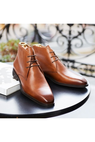 Boots en cuir Camel  - Guillemets